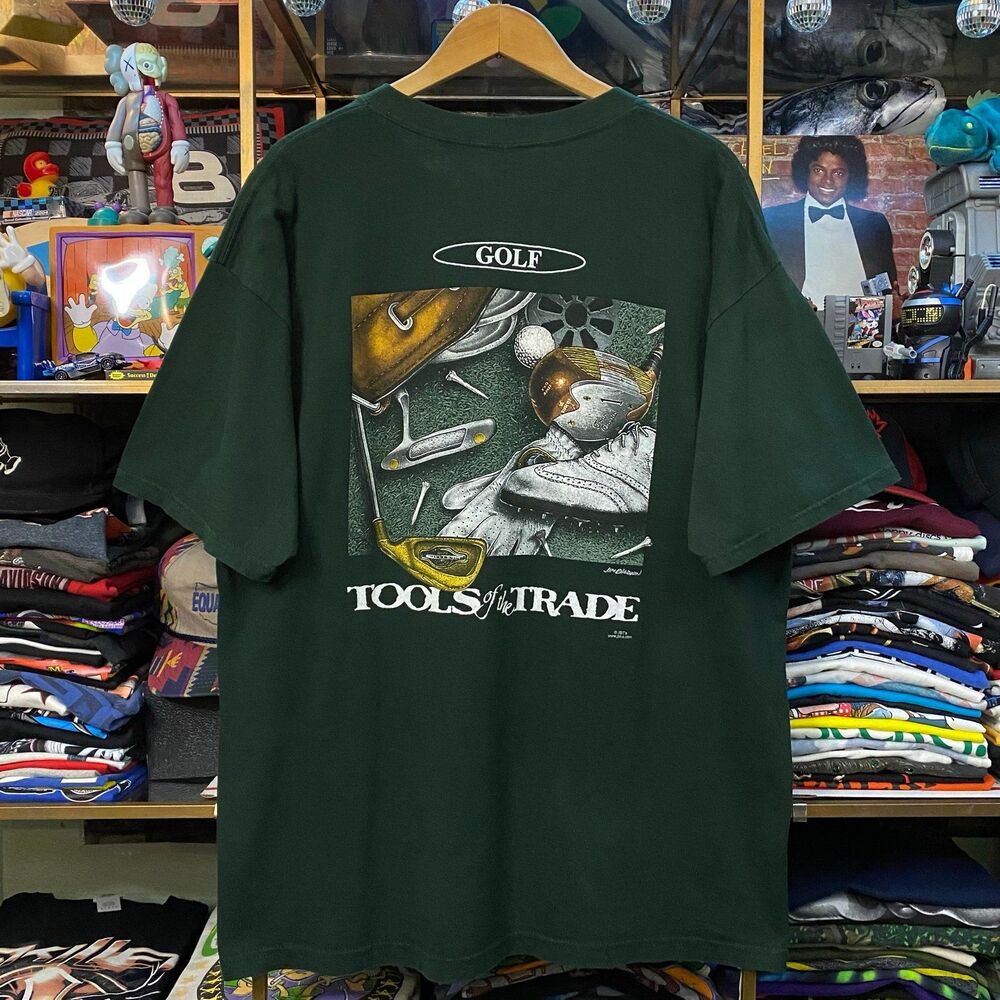Vintage Golf Tools Of The Trade T-Shirt Mens XL Forest Green Jim Baldwin JBT